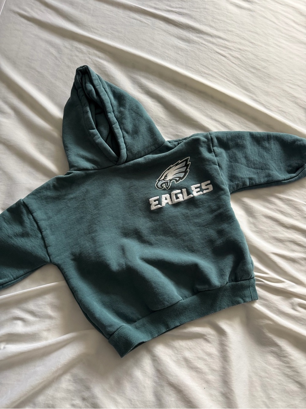 Zara Teal Green Kids Hoodie with Embroidered Logo